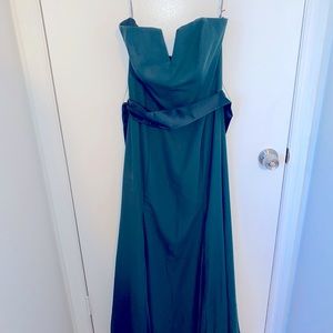 Vera Wang fit and flare strapless bridesmaid dress